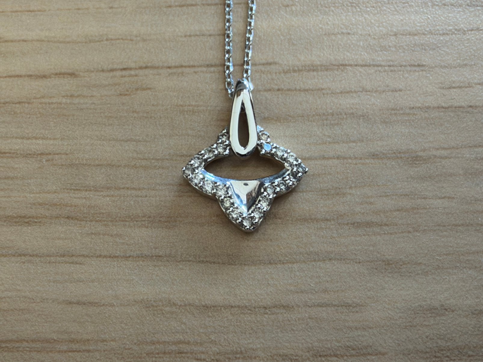 14 Karaat Witgouden Ketting met 21 Diamanten 0,12 ct, Sieraden, Tassen en Uiterlijk, Onbekend – merkloos sieraad, Wit, Onbekend