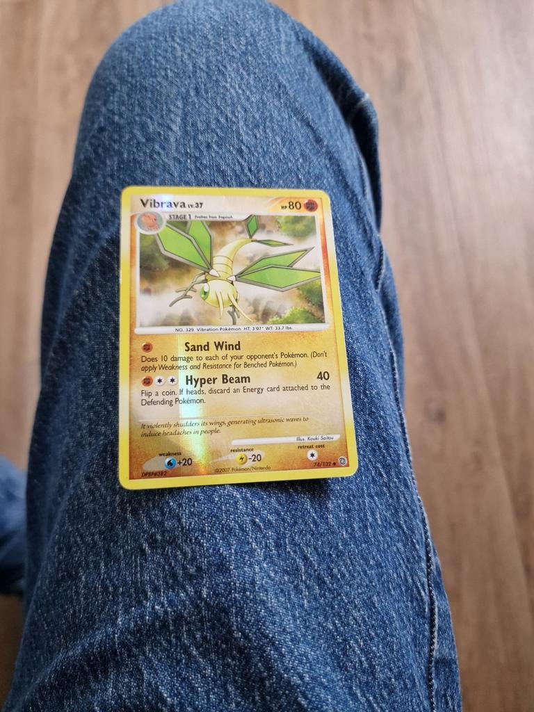 Vibrava Pokémon kaart  error kaart heel zeldzaam, Ophalen of Verzenden, Gebruikt, Losse kaart