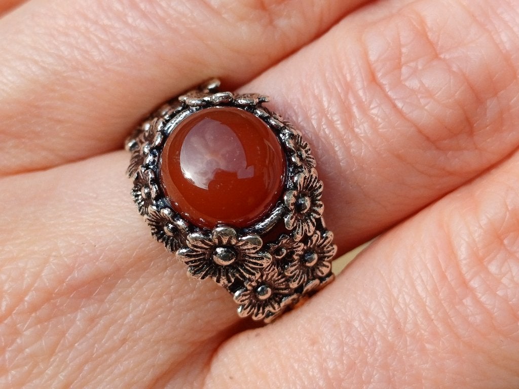 Vanoli 925 zilveren ring carneool maat verstelbaar 18 19, Sieraden, Tassen en Uiterlijk, Daiva1973@hotmail.com, 18 tot 19, Vanoli