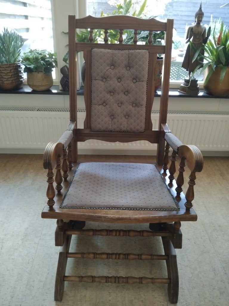 Bijzondere antieke platform-schommelstoel, Ophalen