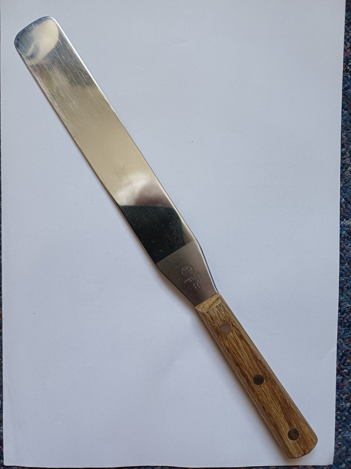 Pannenkoekmes met houten handvat, Ophalen of Verzenden, Gebruikt