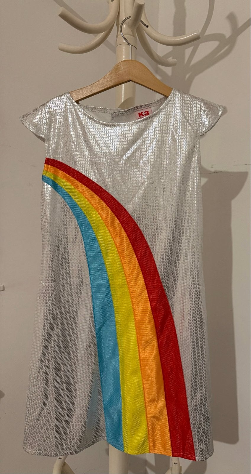K3 Regenboog Jurk - Zilver maat 134, Ophalen of Verzenden, Zo goed als nieuw, Meisje