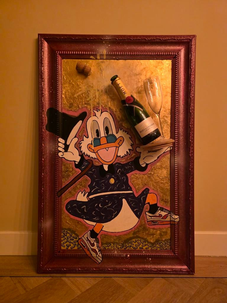 Pop Art Dagobert Duck Scrooge McDuck 3D schilderij, Ophalen of Verzenden