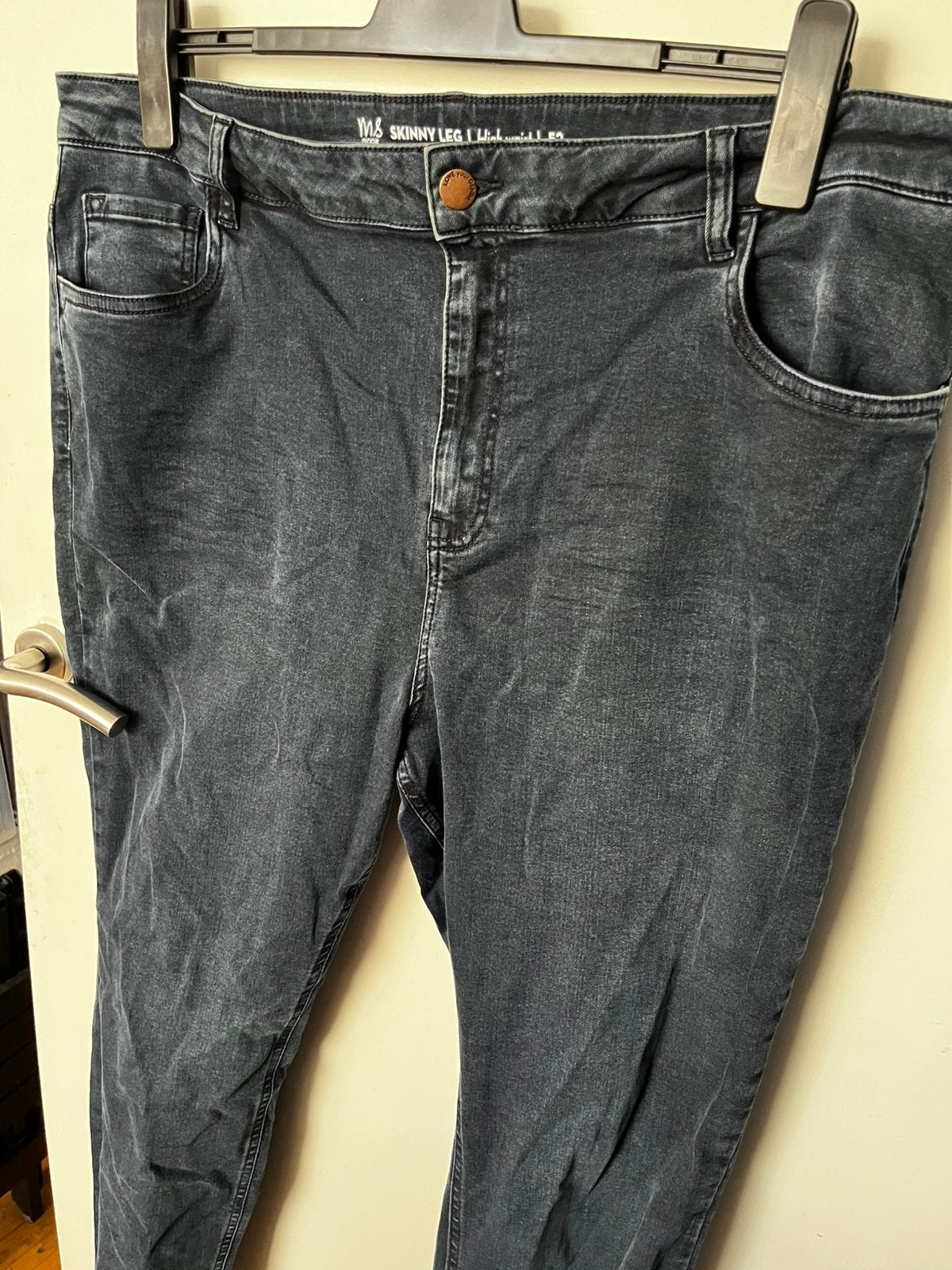 Jeans MS mode, Skinny Leg, High Waist, mt 52., Ophalen of Verzenden, Nieuw, Blauw, Overige jeansmaten