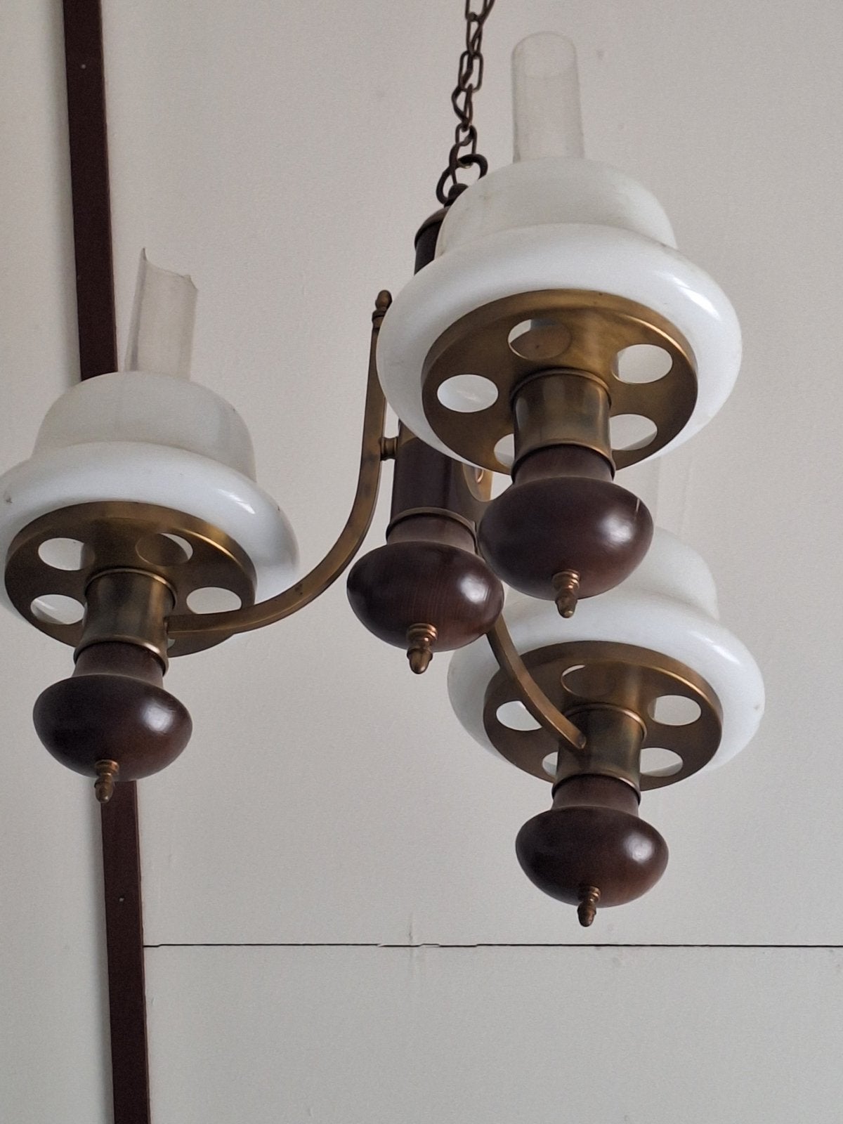 Prachtige set klassieke hanglampen, Huis en Inrichting, Lampen | Kroonluchters, Ophalen, Zo goed als nieuw, Glas