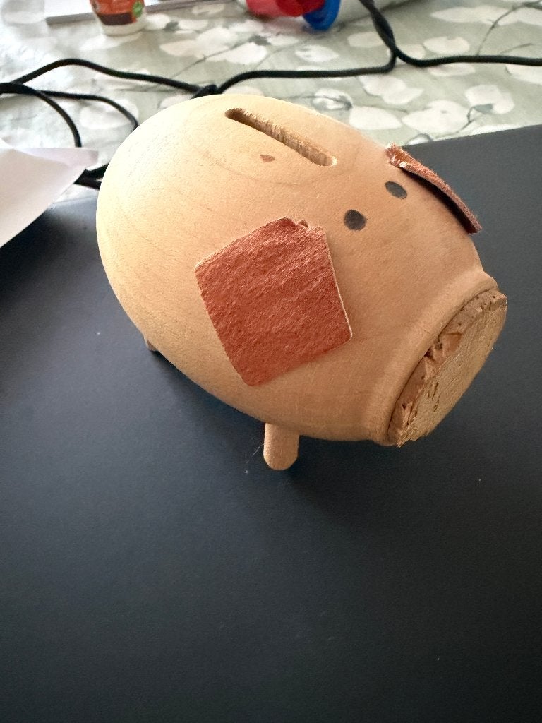 Houten rond spaarvarkentje Aarikka, Ophalen of Verzenden