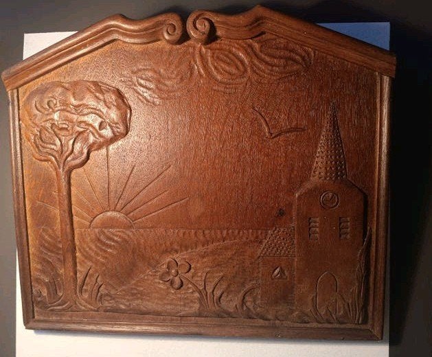 Een wandplaquette Art Nouveau stijl, Ravenstein, 1, Ophalen of Verzenden