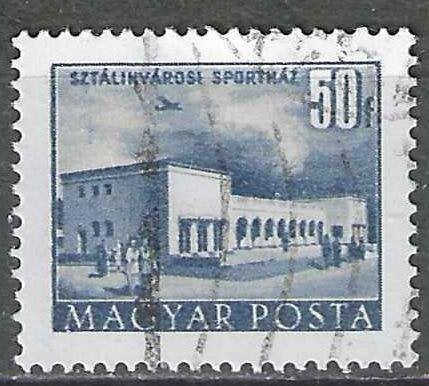 Hongarije 1953-1954 - Yvert 1086 - Heropbouwingsplan  (ST), Verzenden, Gestempeld