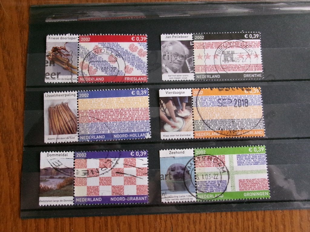 2002 - provincievlaggen en volksliederen met tab (565g), Verzenden, Gestempeld