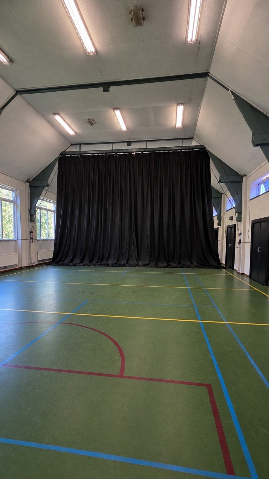 Gebruikte Backdrop doeken 6x6m 4 stuks met flight case, Ophalen of Verzenden, Gebruikt