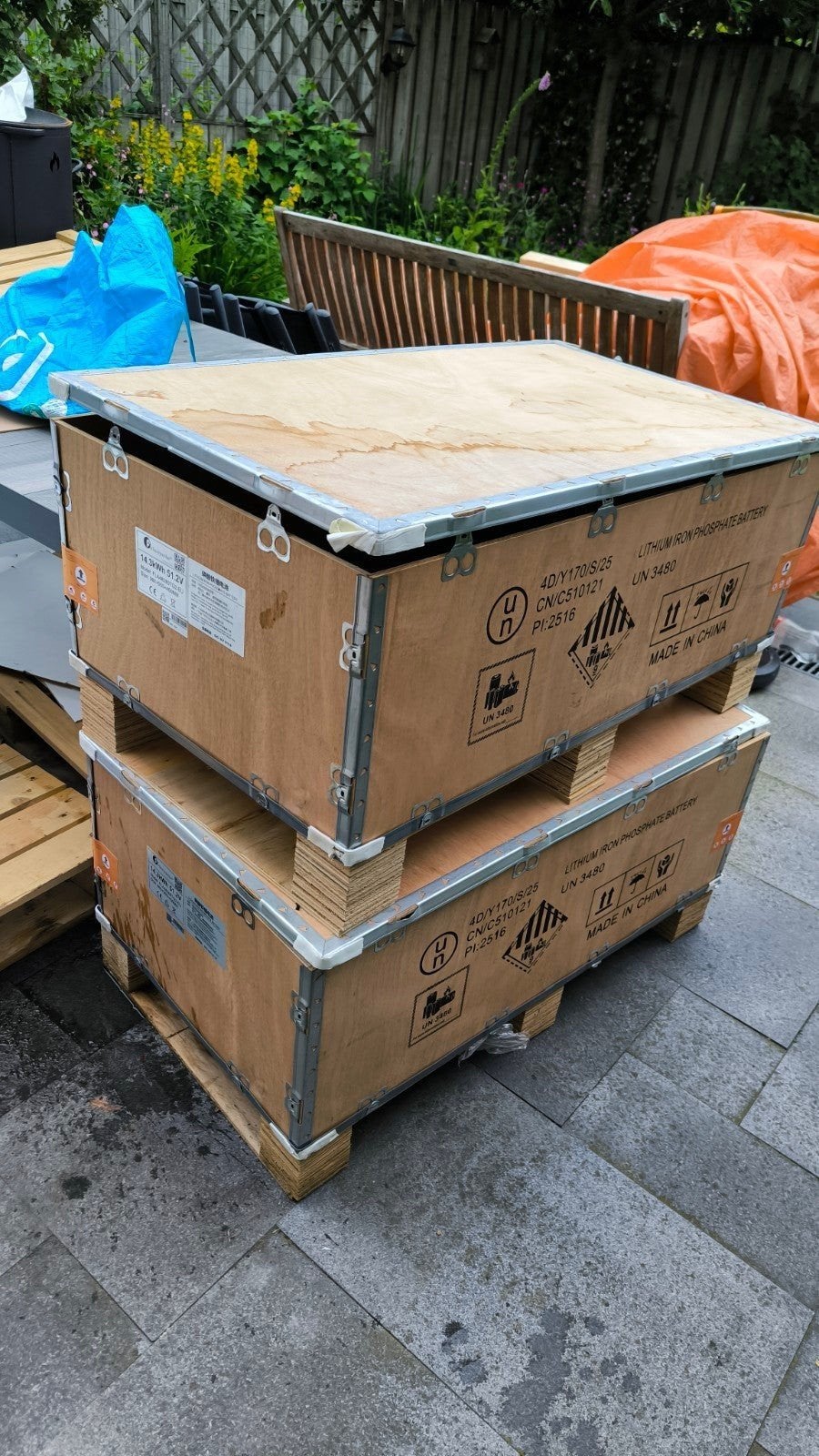 Accu (LiFePO4)  krat, houten box, opslag, Doe-het-zelf en Verbouw, Ophalen, Nieuw