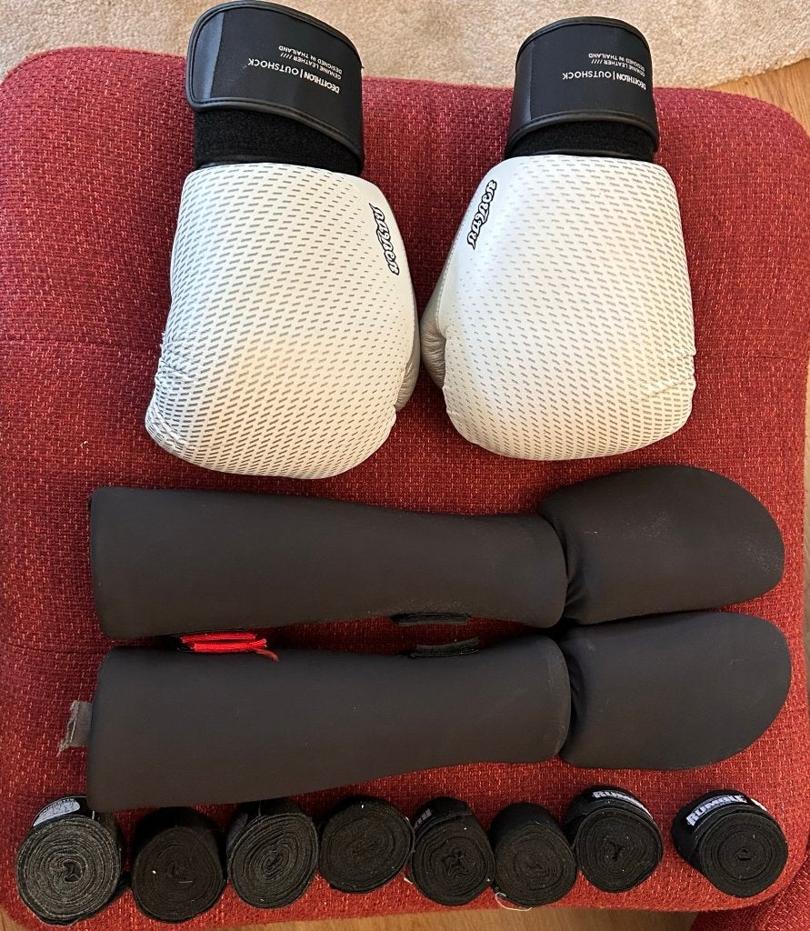 Kickboks spullen, Sport en Fitness, Vechtsporten en Zelfverdediging, Ophalen, Gebruikt, Overige, Vechtsportmateriaal