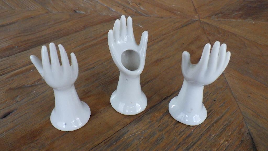 3 kleine retro witte handjes, Ophalen of Verzenden, Huis en Inrichting
