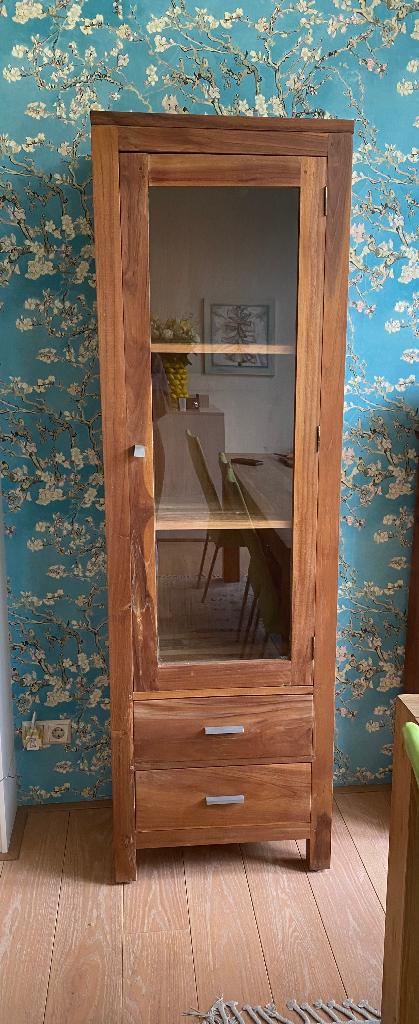 Teak houten kast, Ophalen, Met deur(en), 200 cm of meer, Teakhout