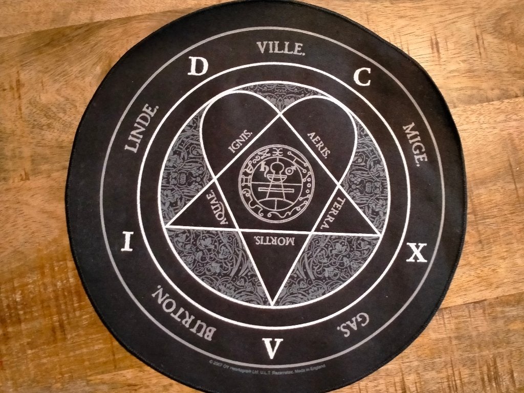 HIM love metal 2007 Heartagram ronde backpatch back patch, Verzamelen, Ophalen of Verzenden, Gebruikt, Kleding