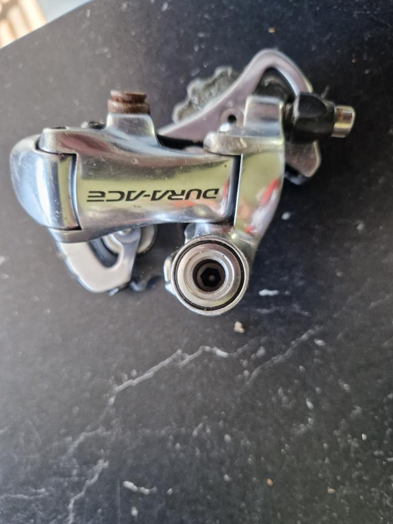 Dura Ace, 10 speed, korte kooi, achter derailleur., Gebruikt, Ophalen of Verzenden, Derailleur of Ketting, Aluminium