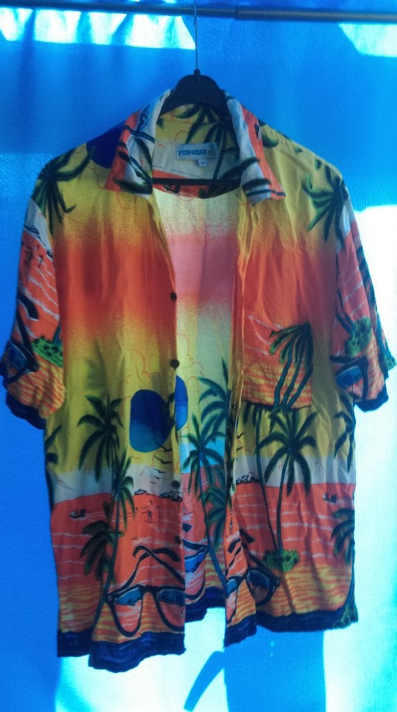 Overhemd Fun wear, maat L, zeer fleurig, kleurrijk, Kleding | Heren, Overhemden, Meerkleurig, Ophalen of Verzenden, Halswijdte 41/42 (L)