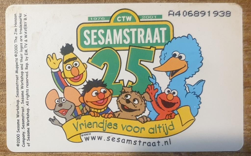 Telefoonkaart Sesamstraat 25 jaar, gebruikt, Verzamelen, Ophalen of Verzenden, Nederland