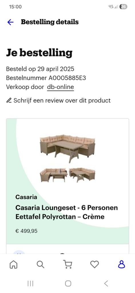 Loungeset nieuw, Ophalen