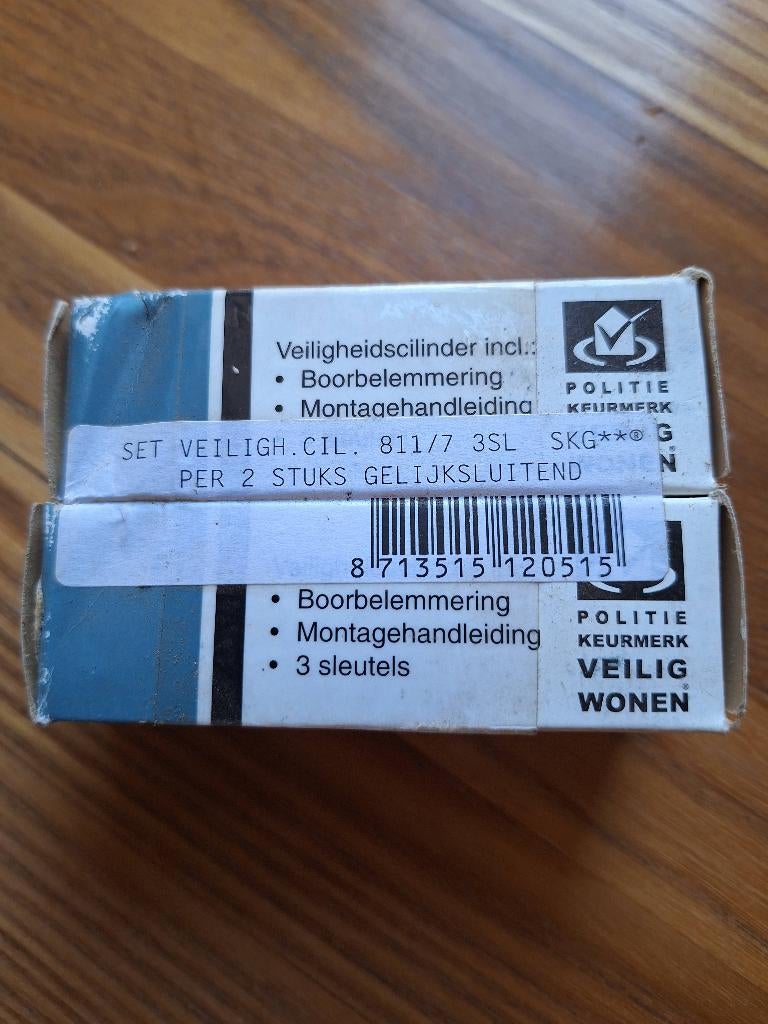 Veiligheidsscilinderslot Nemef met 3 sleutels, Ophalen of Verzenden, Nieuw, Rvs, Slot