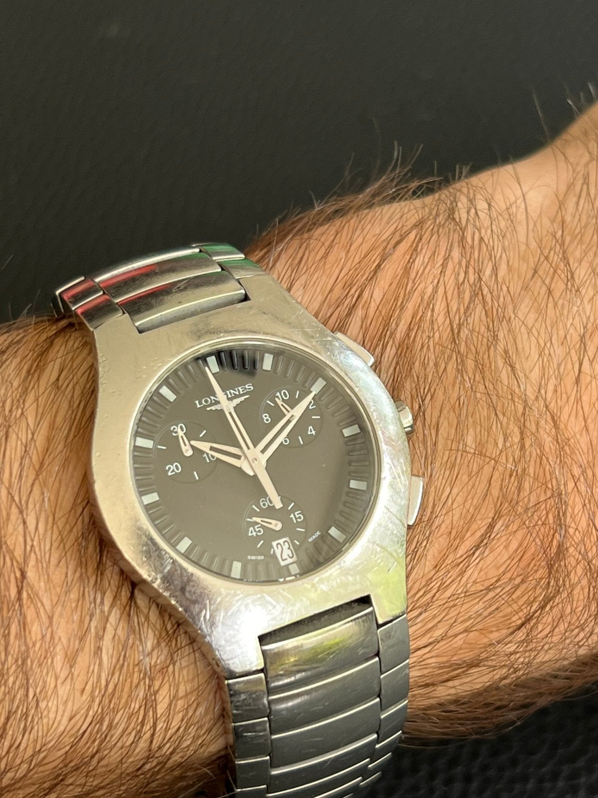 Longines horloge, Ophalen of Verzenden, Zo goed als nieuw, Zwart, Android