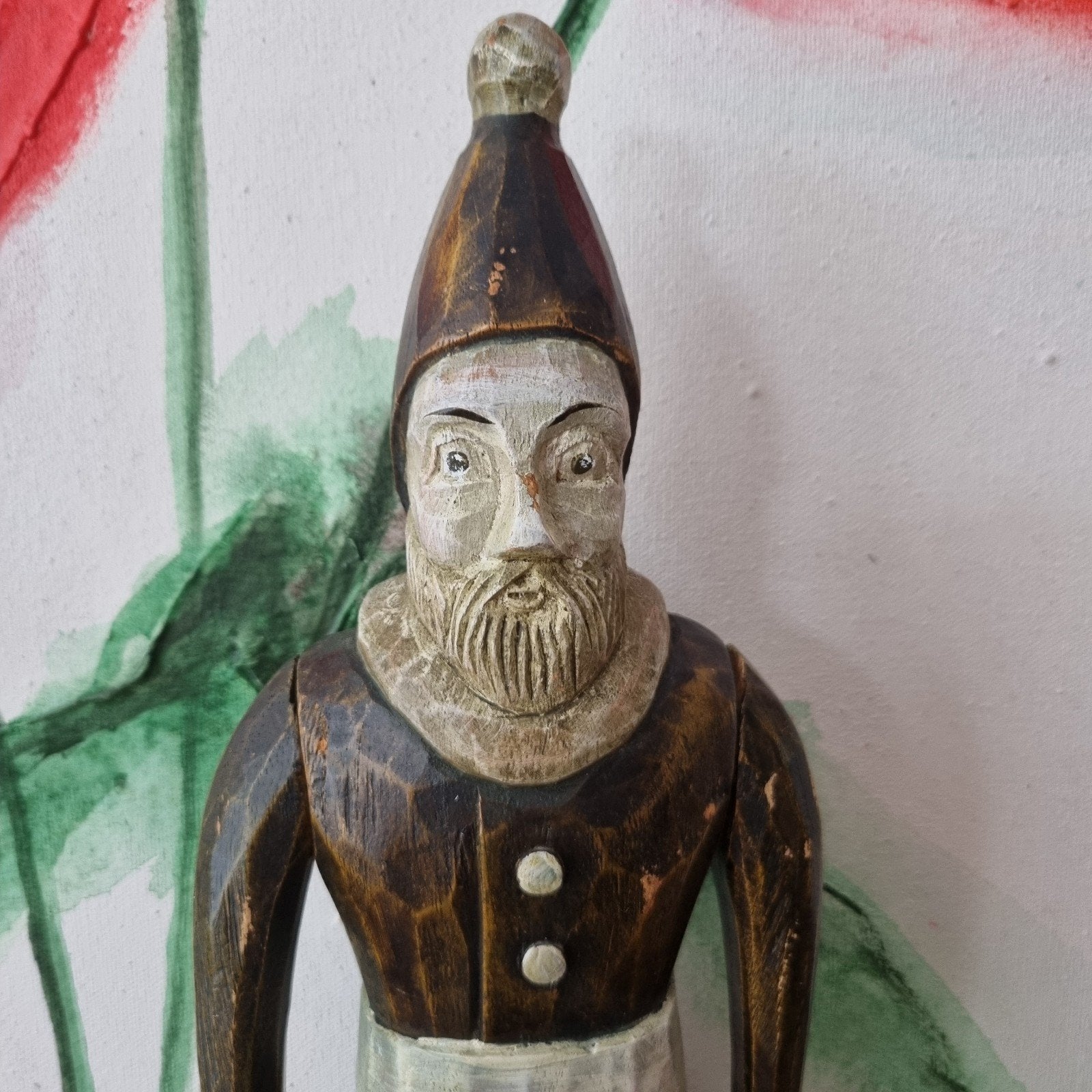 Vintage Houten beeld  " Notenkraker "  Kerstman houtsnijwerk, Ophalen of Verzenden, Gebruikt