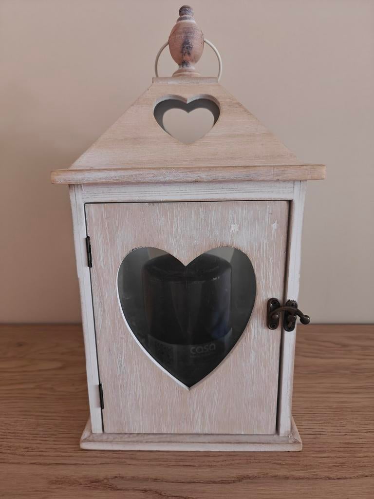 Nieuwe houten lantaarn met kaars van Casa, Huis en Inrichting, Woonaccessoires | Kandelaars en Kaarsen, Ophalen, Nieuw, Hout