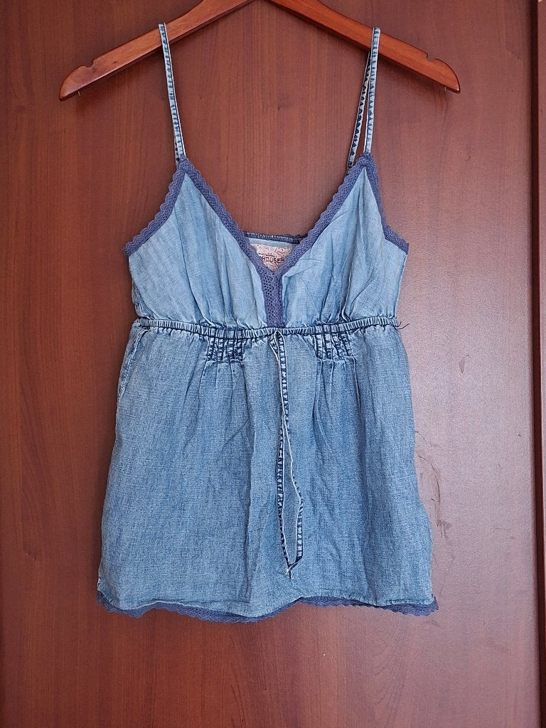 Mooi topje C&A M, Kleding | Dames, Tops, Maat 38/40 (M), Blauw, Ophalen of Verzenden, Zonder mouw