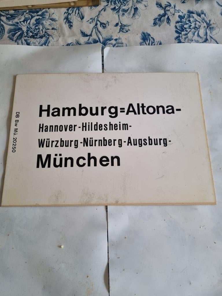 Vintage DB koersbord: Hamburg-München, Verzamelen, Spoorwegen en Tramwegen, Ophalen of Verzenden