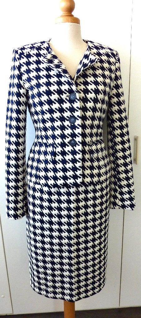 Btree mantelpakje maat 36 blauw/off-white, Ophalen, Kostuum of Pak, Btree, Blauw