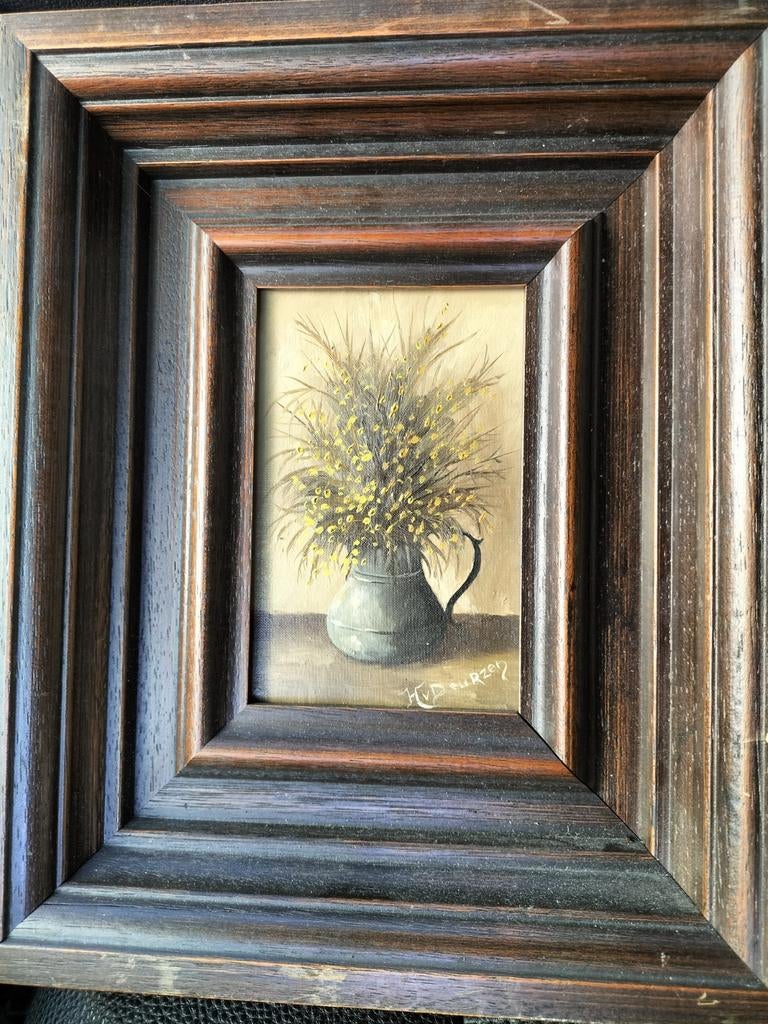 Stilleven in olie op paneel van H.V.Deurzen, Antiek en Kunst, Ophalen of Verzenden