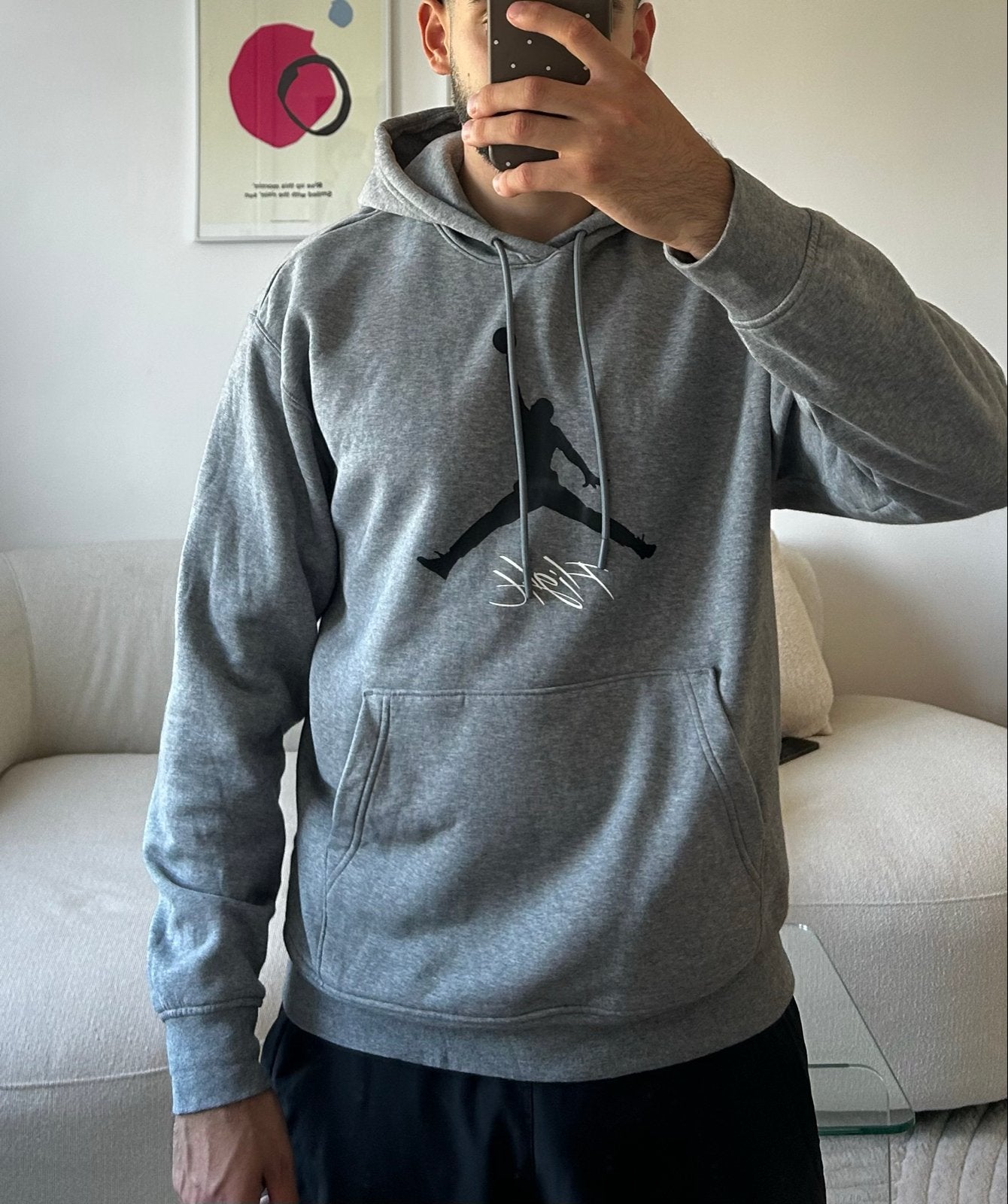 Jordan Flight Hoodie Maat M - Grijs, Ophalen of Verzenden, Gedragen, Maat 48/50 (M), Grijs