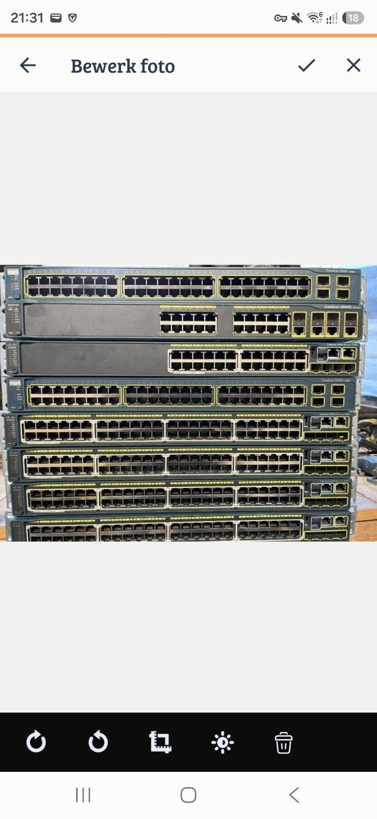 8x Cisco Switch PoE+ Stackable + 2x FortiGate 300C, Computers en Software, Netwerk switches, Ophalen