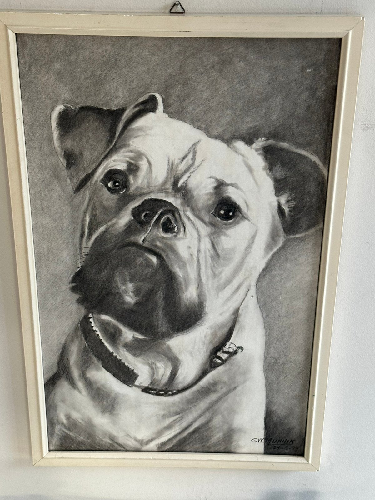 1959 GW Munnik Oude tekening Boxer Hond 31/48 cm, Ophalen of Verzenden