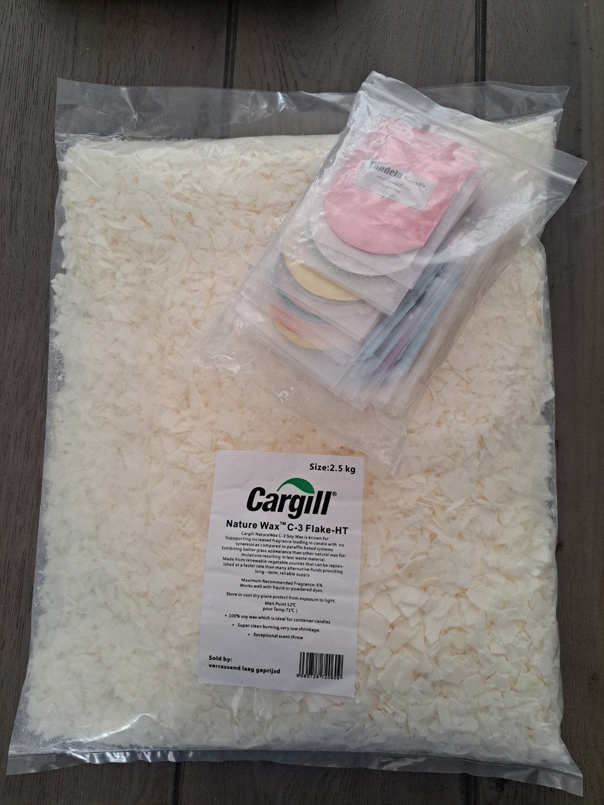 Cargill NatureWax C-3 Sojawas 2.5kg met Candela Mica Pigment, Hobby en Vrije tijd, Knutselen, Overige thema's, Nieuw, Meerkleurig