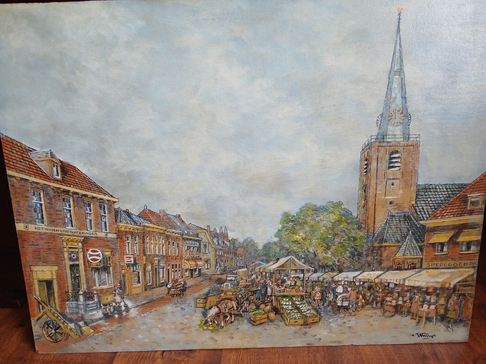 Dorpskerk wateringen, Antiek en Kunst, Kunst | Schilderijen | Klassiek, Ophalen