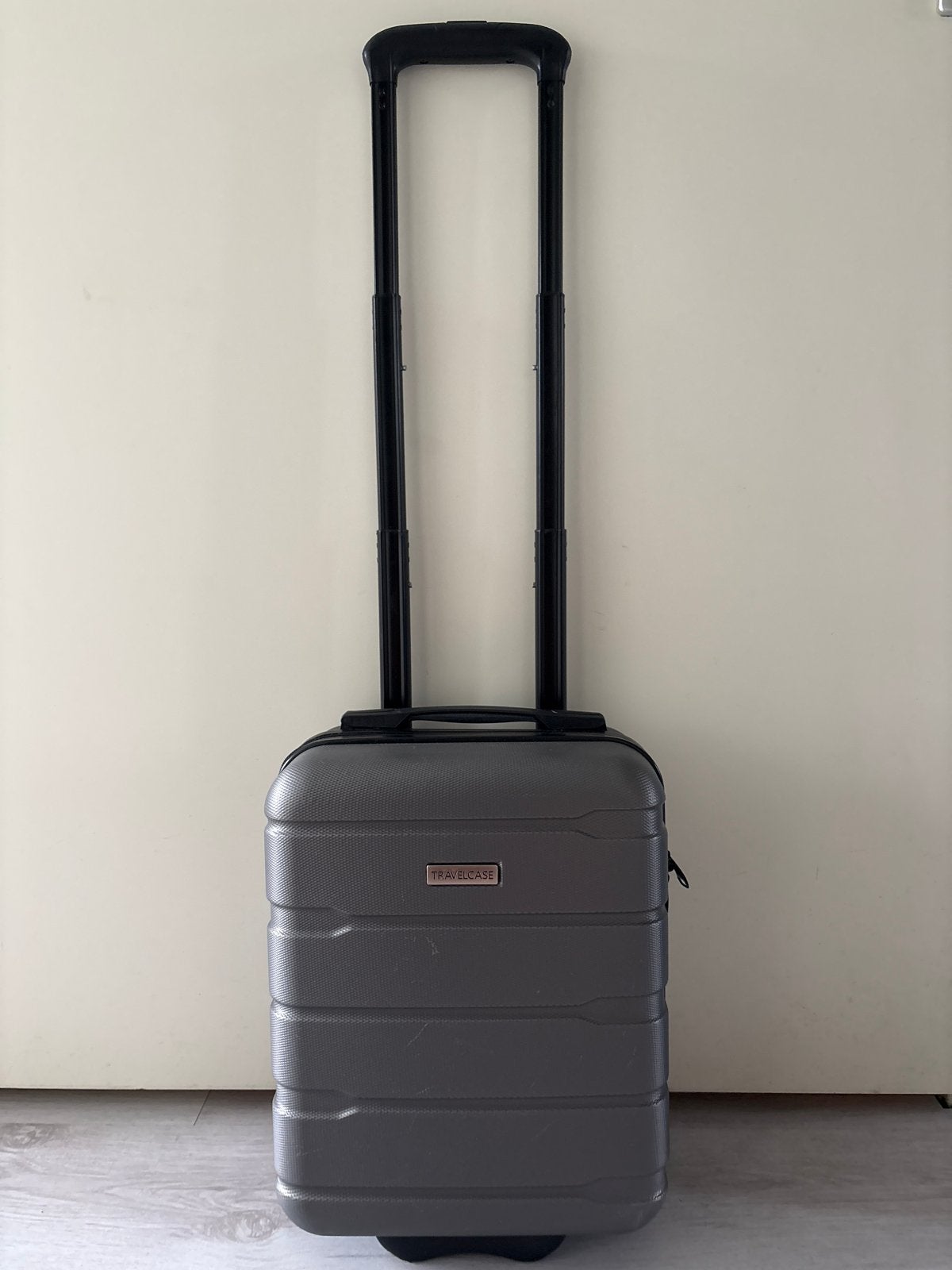 Handbagage koffer grijs 40x30x20cm - Zo goed als nieuw, Sieraden, Tassen en Uiterlijk, Koffers, Hard kunststof, Minder dan 50 cm