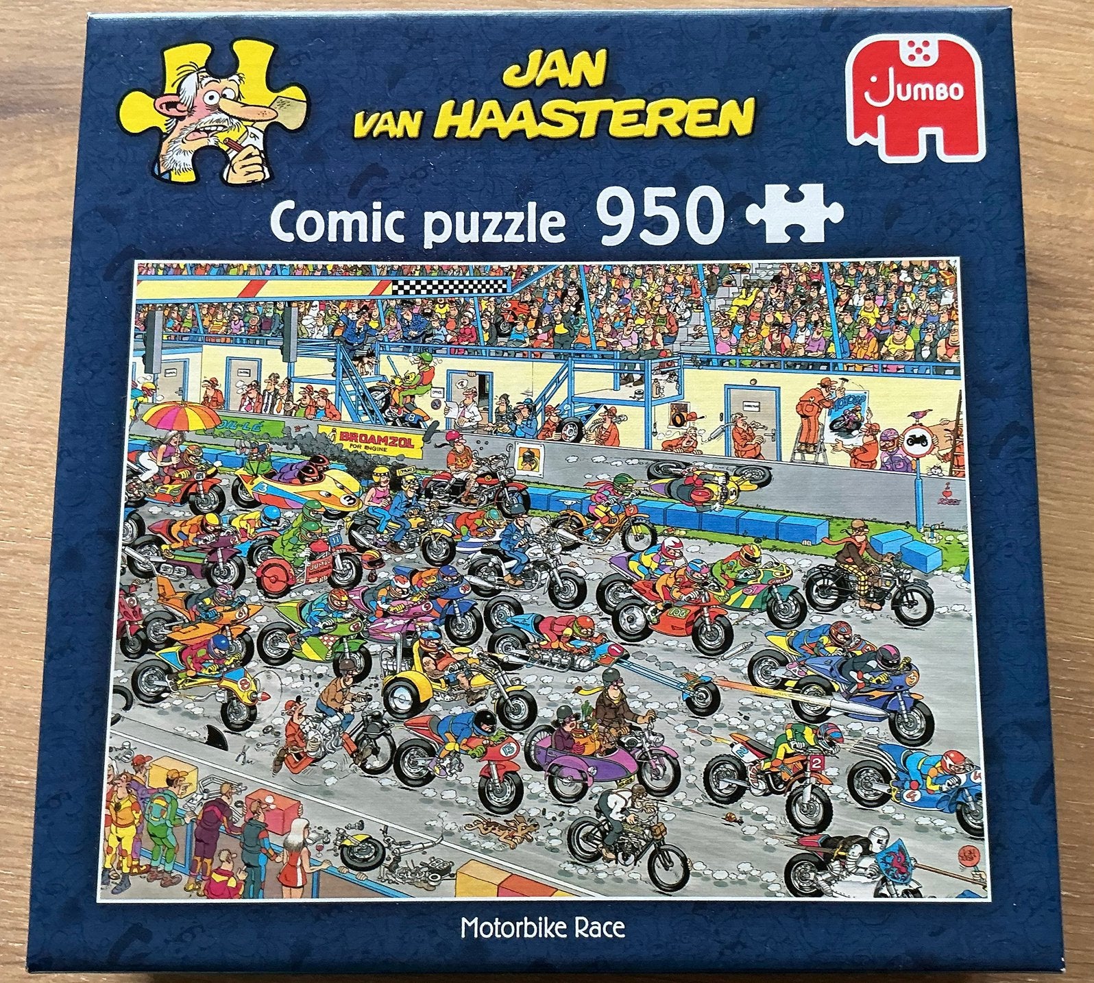 Jan van Haasteren puzzel Motorbike Race 950 stukjes, Ophalen of Verzenden, 500 t/m 1500 stukjes, Zo goed als nieuw