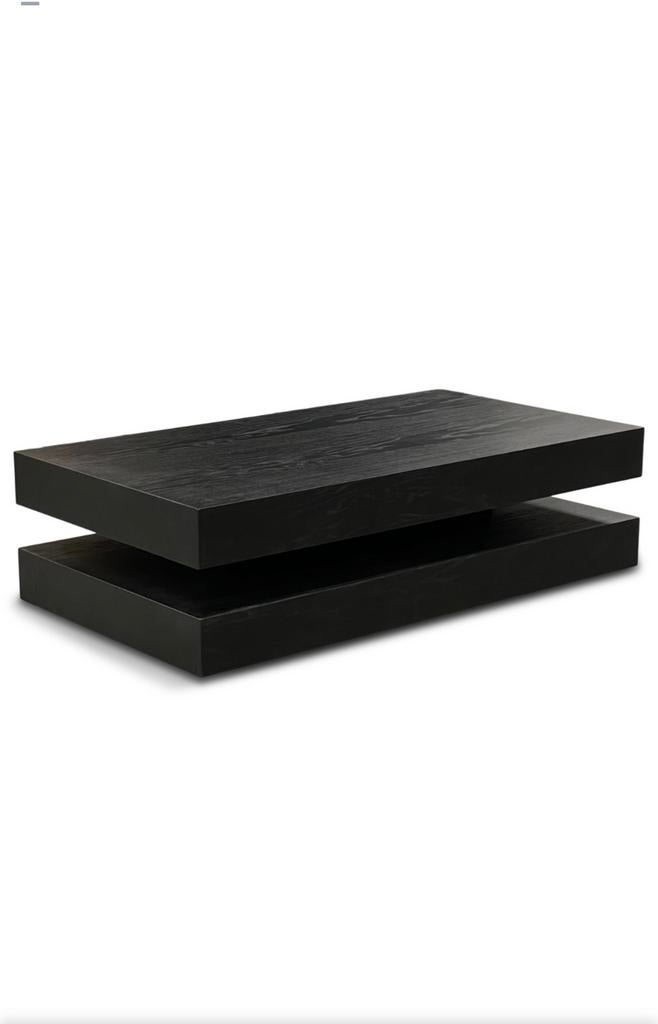 Salontafel Bink Zwart Eiken Fineer, Ophalen, Gebruikt, 100 tot 150 cm, Eikenhout