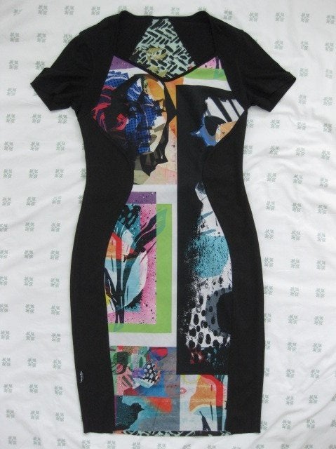 Eroke reversible tweezijdig draagbare jurk, zwart print M, Kleding | Dames, Jurken, Maat 38/40 (M), Meerkleurig, Ophalen of Verzenden
