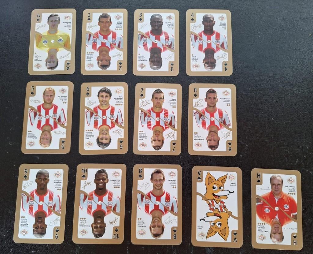 Complete set speelkaarten PSV Eindhoven 2012-13, Ophalen of Verzenden, Zo goed als nieuw, PSV, Poster, Plaatje of Sticker
