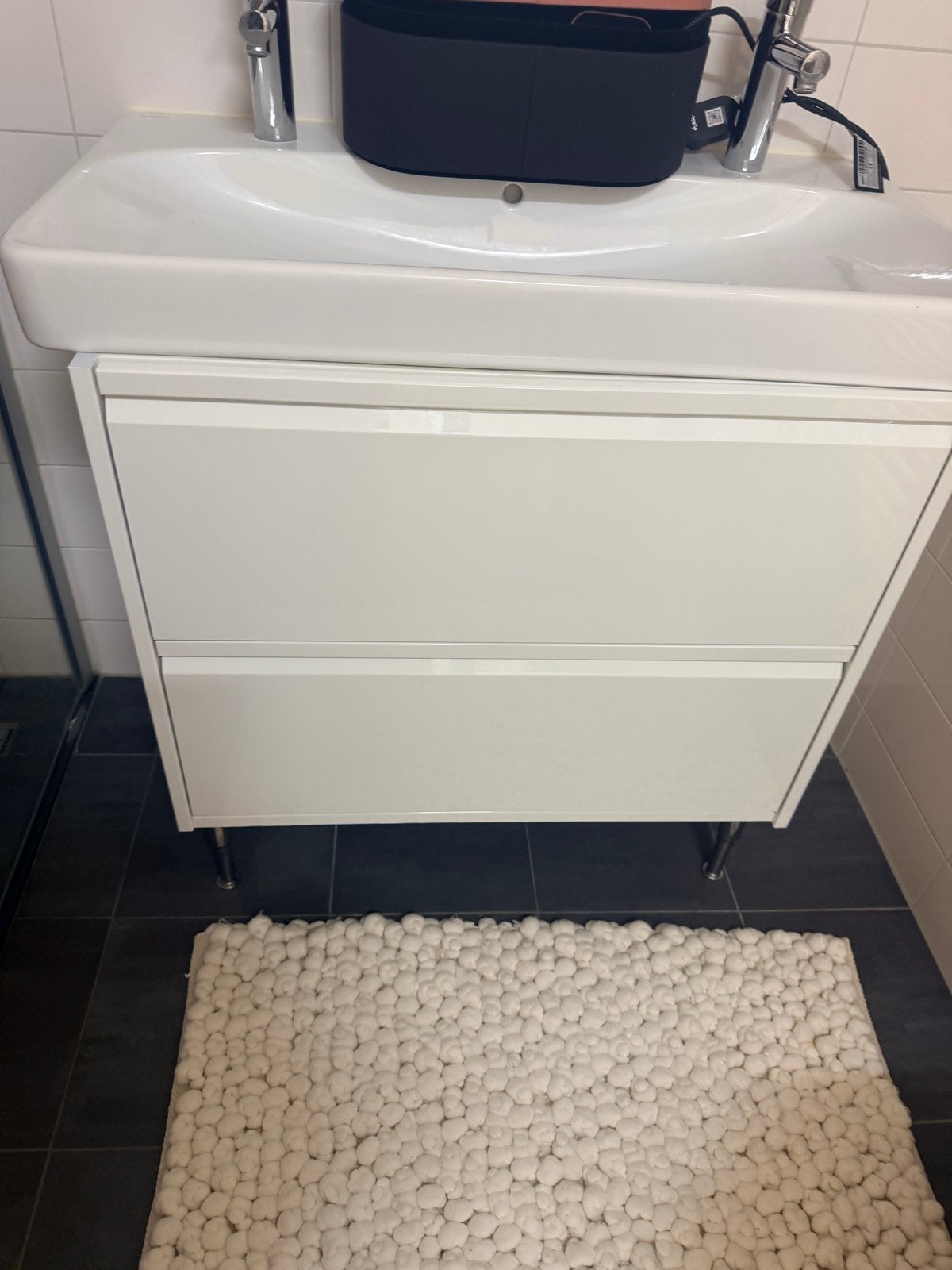 Ikea ÄNGSJÖN Wastafelkast met lades, hoogglans wit, Ophalen of Verzenden, Zo goed als nieuw, 25 tot 50 cm, Wastafelkast