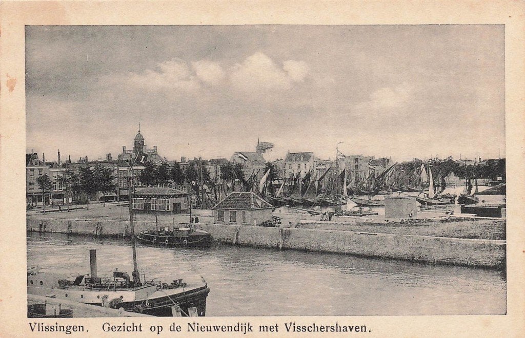 JP1218 Vlissingen Nieuwendijk Vissershaven ca 1920, Ophalen of Verzenden, Voor 1920, Ongelopen, Zeeland