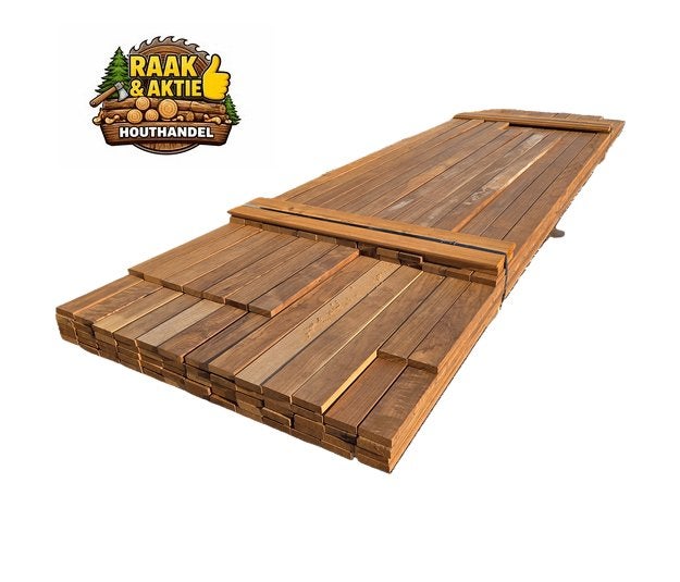 Hardhouten planken / latten geschaafd 1.8x6.8 cm nr: HP121, Tuin en Terras, Palen, Balken en Planken, Ophalen, Planken, Nieuw