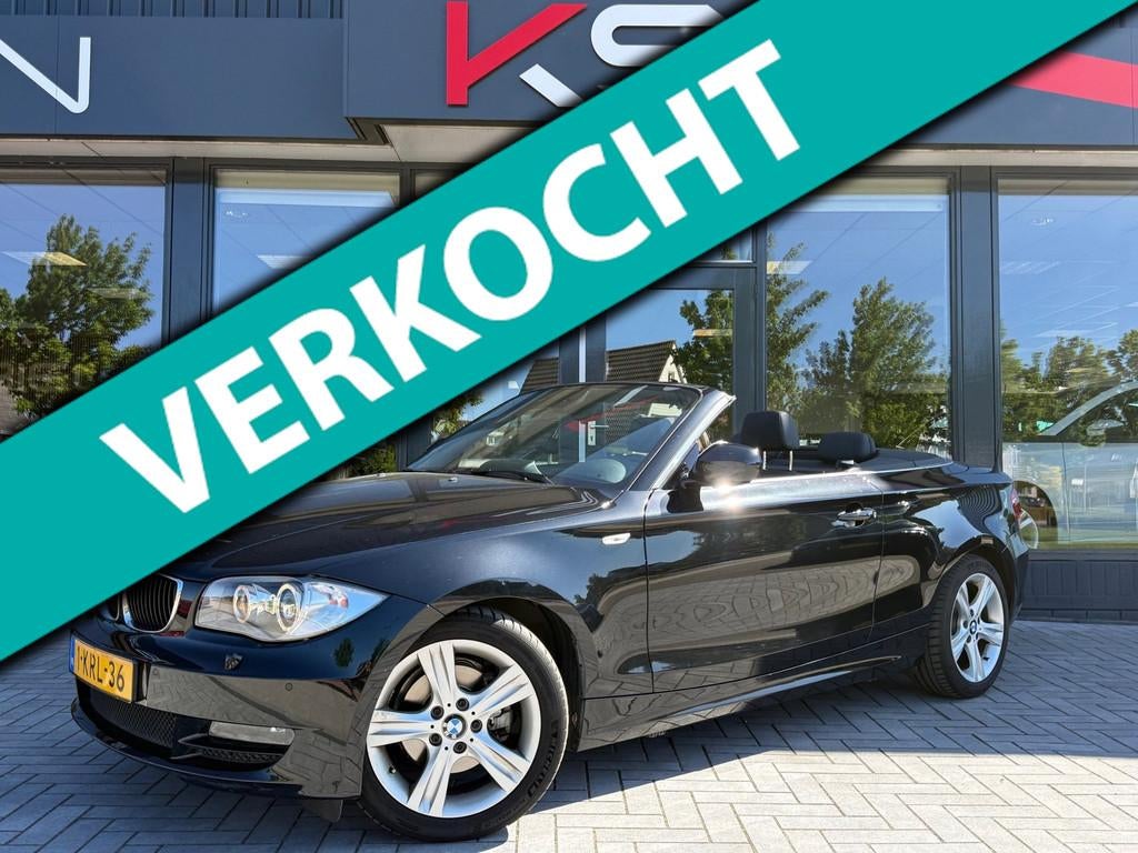BMW 1-serie Cabrio 125i High Executive M 1e eigenaar Leder X, Euro 5, Achterwielaandrijving, Gebruikt, Zwart