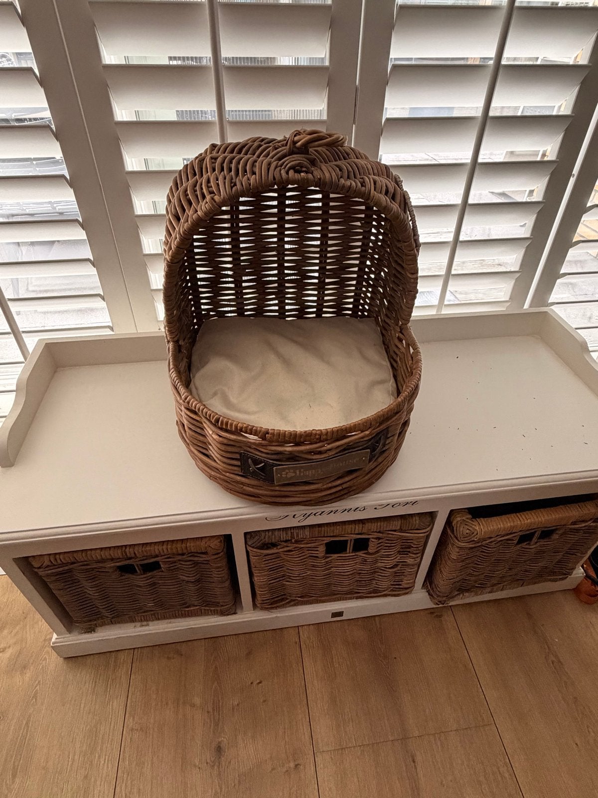 Honden of katten mandje happy house rotan, Ophalen, Gebruikt