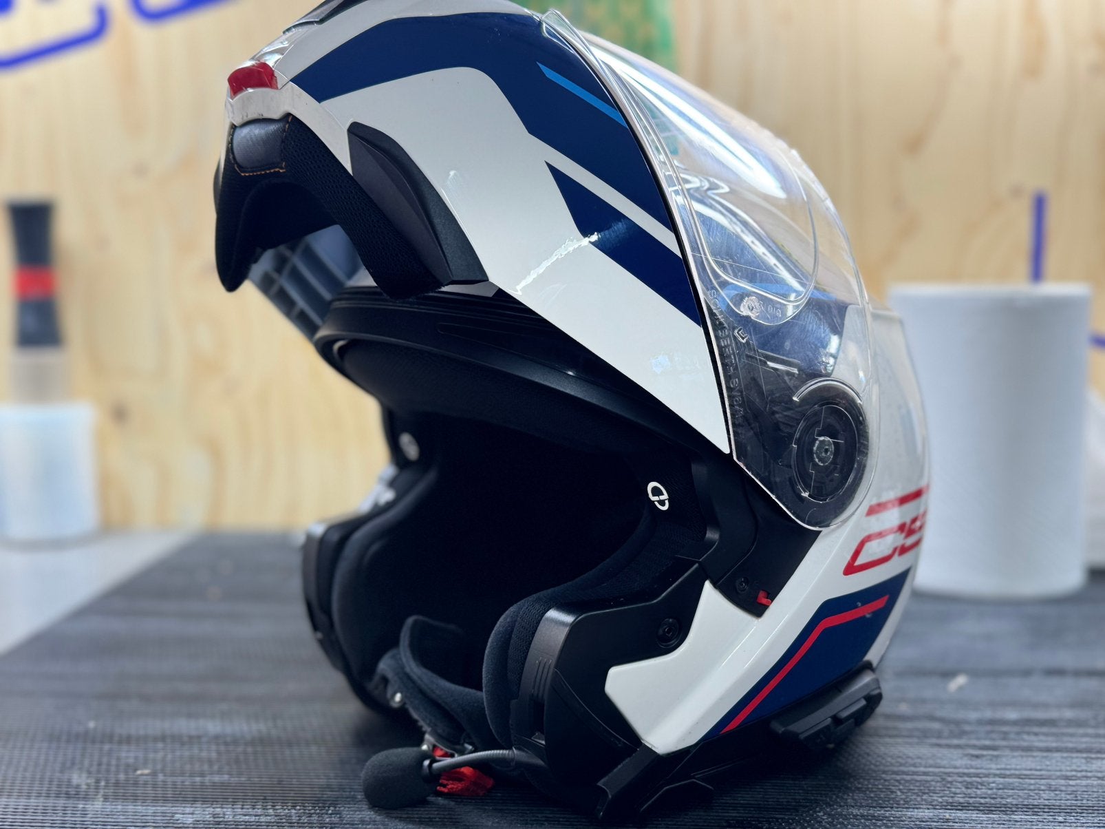 Schuberth Master C5 systeemhelm met Sena sc2 intercom, Motoren, Overige merken, Systeemhelm, Heren, Ophalen of Verzenden