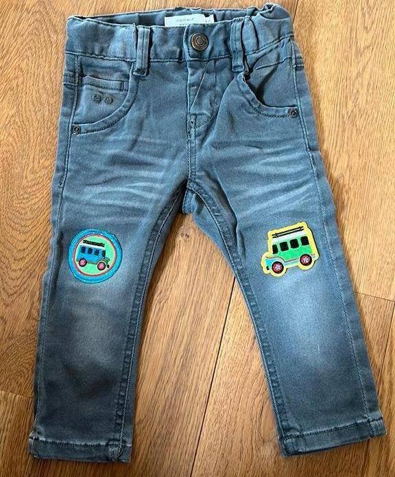 Name it spijkerbroek grijs maat 80, Kinderen en Baby's, Babykleding | Maat 80, Gebruikt, Broekje, Ophalen of Verzenden, Name It