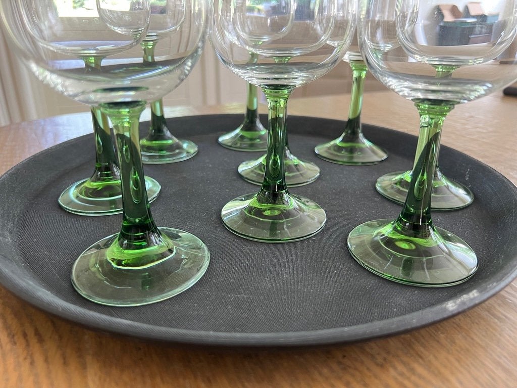 Smaragd Groene wijnglazen, Ophalen of Verzenden, Zo goed als nieuw, Glas, Kaars