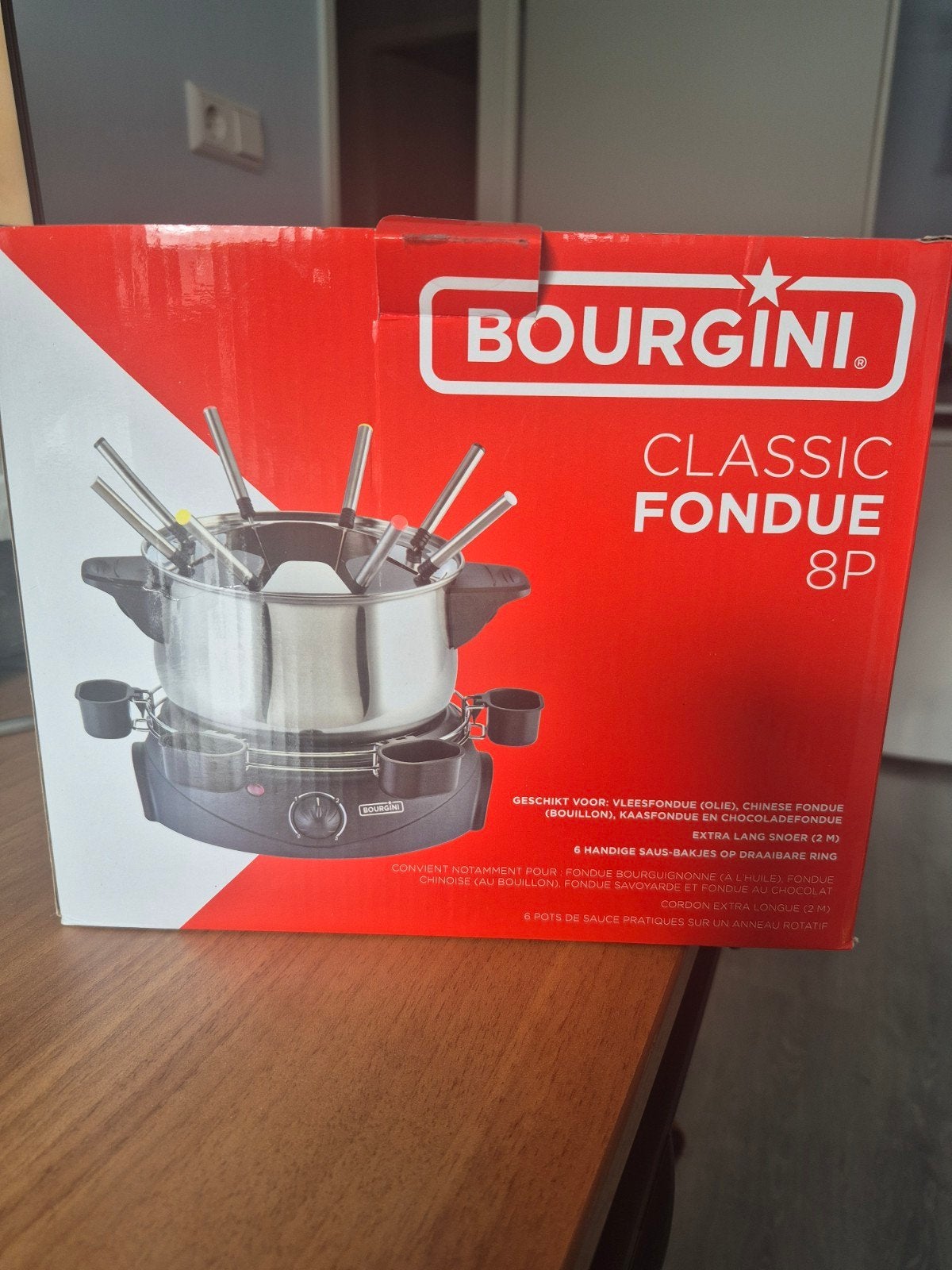Fonduepan Bourgini 8p, Ophalen of Verzenden, Zo goed als nieuw, Brander, Fonduepan
